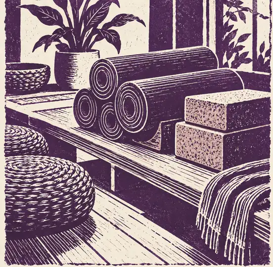 Illustration of wellness businesses equipment and workspace